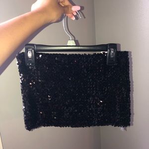 Black sequin tube top